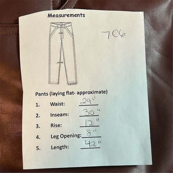 Abercrombie & Fitch Curve Love Vegan Leather 90s Relaxed size 8 Pants 29” waist - Picture 11 of 13